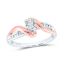 Load image into Gallery viewer, 10K White &amp; Rose Tone Gold Round Diamond Solitaire Bridal Wedding Engagement Ring 1/8 Cttw - Splendid Jewellery