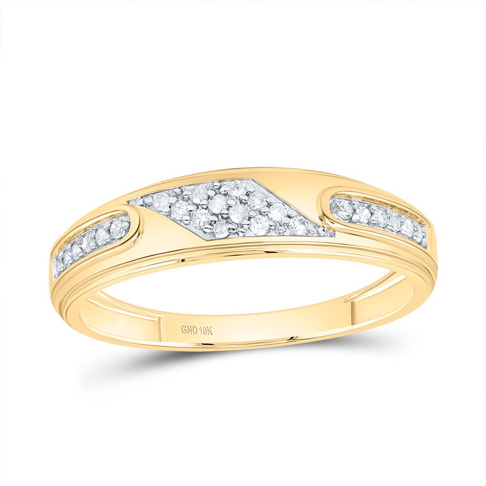 10K White Yellow Diamond Square Trio Ring Set 3/8 Cttw - Splendid Jewellery