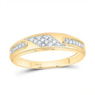 10K White Yellow Diamond Square Trio Ring Set 3/8 Cttw - Splendid Jewellery