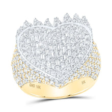 Load image into Gallery viewer, 10K Yellow Gold Baguette Diamond Fashion Heart Ring 3 Cttw - Splendid Jewellery