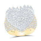 10K Yellow Gold Baguette Diamond Fashion Heart Ring 3 Cttw - Splendid Jewellery