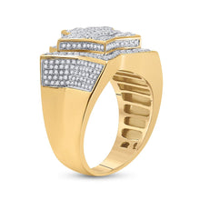Load image into Gallery viewer, 10K Yellow Gold Baguette Diamond Mens Baguette Statement Star Ring 1 - 1 1/4 Cttw - Splendid Jewellery
