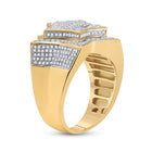 10K Yellow Gold Baguette Diamond Mens Baguette Statement Star Ring 1 - 1 1/4 Cttw - Splendid Jewellery