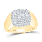 10K Yellow Gold Baguette Diamond Mens Ring 3/4 Cttw - Splendid Jewellery