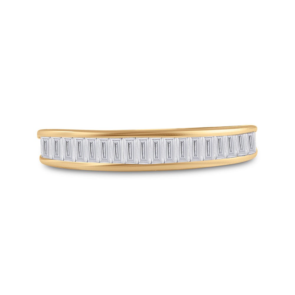 10K Yellow Gold Baguette Diamond Wedding Anniversary Band 1/2 Cttw - Splendid Jewellery