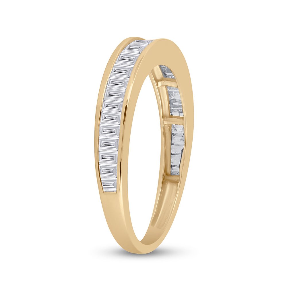 10K Yellow Gold Baguette Diamond Wedding Anniversary Band 1/2 Cttw - Splendid Jewellery