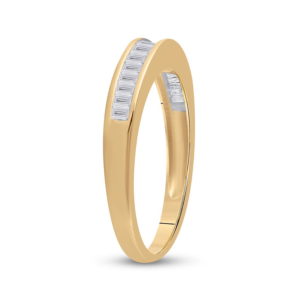 10K Yellow Gold Baguette Diamond Wedding Band Ring 1/4 Cttw - Splendid Jewellery