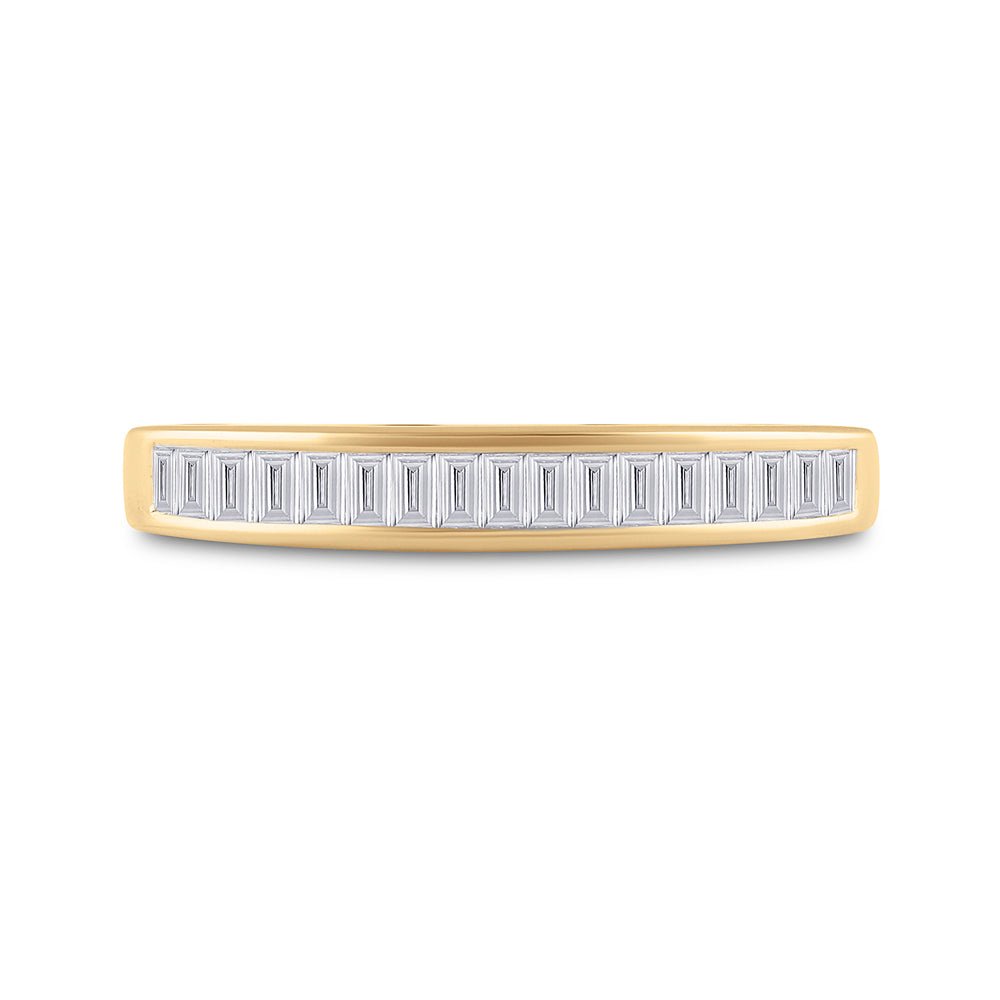10K Yellow Gold Baguette Diamond Wedding Band Ring 1/4 Cttw - Splendid Jewellery