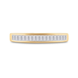 10K Yellow Gold Baguette Diamond Wedding Band Ring 1/4 Cttw - Splendid Jewellery