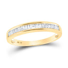 10K Yellow Gold Baguette Diamond Wedding Band Ring 1/4 Cttw - Splendid Jewellery