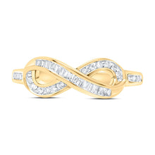 Load image into Gallery viewer, 10K Yellow Gold Baguette Diamond Women's Fashion Infinity Ring 1/5 Cttw - Splendid Jewellery