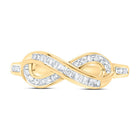 10K Yellow Gold Baguette Diamond Women's Fashion Infinity Ring 1/5 Cttw - Splendid Jewellery