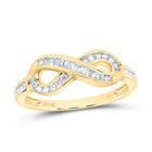 10K Yellow Gold Baguette Diamond Women's Fashion Infinity Ring 1/5 Cttw - Splendid Jewellery