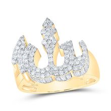 Load image into Gallery viewer, 10K Yellow Gold Diamond Allah Men's Ring 1 1/4 Cttw - Splendid Jewellery