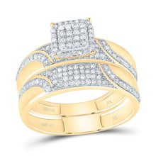 Load image into Gallery viewer, 10K Yellow Gold Diamond Ascher Trio Ring Set 5/8 Cttw - Splendid Jewellery