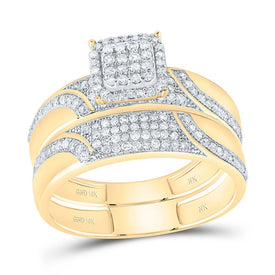 10K Yellow Gold Diamond Ascher Trio Ring Set 5/8 Cttw - Splendid Jewellery