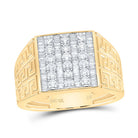 10K Yellow Gold Diamond Baguette Men's Ring 1 Cttw - Splendid Jewellery