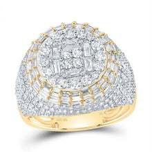 Load image into Gallery viewer, 10K Yellow Gold Diamond Baguette Men's Ring 2 Cttw - Splendid Jewellery