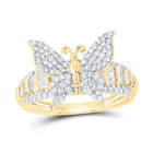 10K Yellow Gold Diamond Butterfly Ring 5/8 Cttw - Splendid Jewellery