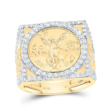 Load image into Gallery viewer, 10K Yellow Gold Diamond Centenario Men's Ring 1 1/2 Cttw - Splendid Jewellery