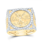 10K Yellow Gold Diamond Centenario Men's Ring 1 1/2 Cttw - Splendid Jewellery