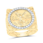 10K Yellow Gold Diamond Centenario Men's Ring 5/8 Cttw - Splendid Jewellery