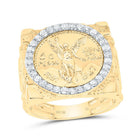 10K Yellow Gold Diamond Centenario Men's Ring 5/8 Cttw - Splendid Jewellery