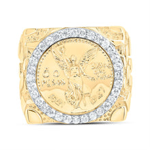 Load image into Gallery viewer, 10K Yellow Gold Diamond Centenario Men's Ring 5/8 Cttw - Splendid Jewellery