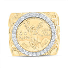 10K Yellow Gold Diamond Centenario Men's Ring 5/8 Cttw - Splendid Jewellery
