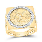 10K Yellow Gold Diamond Centenario Men's Ring 5/8 Cttw - Splendid Jewellery