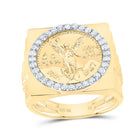 10K Yellow Gold Diamond Centenario Men's Ring 5/8 Cttw - Splendid Jewellery