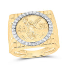 10K Yellow Gold Diamond Centenario Men's Ring 5/8 Cttw - Splendid Jewellery