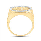 10K Yellow Gold Diamond Centenario Men's Ring 5/8 Cttw - Splendid Jewellery
