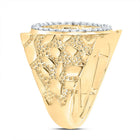 10K Yellow Gold Diamond Centenario Men's Ring 5/8 Cttw - Splendid Jewellery