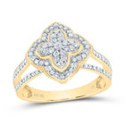 10K Yellow Gold Diamond Clover Ring 1/2 Cttw - Splendid Jewellery