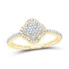 10K Yellow Gold Diamond Clover Ring 1/4 Cttw - Splendid Jewellery