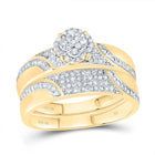 10K Yellow Gold Diamond Clover Trio Ring Set 1/2 Cttw - Splendid Jewellery