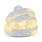 10K Yellow Gold Diamond Clover Trio Ring Set 1/2 Cttw - Splendid Jewellery