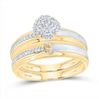 10K Yellow Gold Diamond Clover Trio Ring Set 1/3 Cttw - Splendid Jewellery