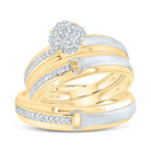 10K Yellow Gold Diamond Clover Trio Ring Set 1/3 Cttw - Splendid Jewellery