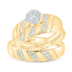10K Yellow Gold Diamond Clover Trio Ring Set 1/5 Cttw - Splendid Jewellery