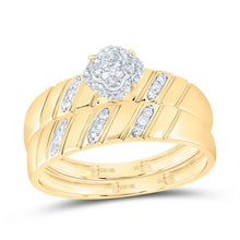 Load image into Gallery viewer, 10K Yellow Gold Diamond Clover Trio Ring Set 1/5 Cttw - Splendid Jewellery