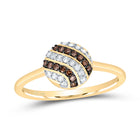 10K Yellow Gold Diamond Cognac Ring 1/5 Cttw - Splendid Jewellery