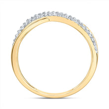 Load image into Gallery viewer, 10K Yellow Gold Diamond Criss Cross Designer Ring 1/5 Cttw - Splendid Jewellery
