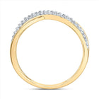 10K Yellow Gold Diamond Criss Cross Designer Ring 1/5 Cttw - Splendid Jewellery
