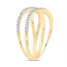 Load image into Gallery viewer, 10K Yellow Gold Diamond Criss Cross Designer Ring 1/5 Cttw - Splendid Jewellery