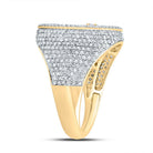 10K Yellow Gold Diamond Crome Cross Men's Ring 1 7/8 Cttw - Splendid Jewellery