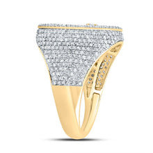 Load image into Gallery viewer, 10K Yellow Gold Diamond Crome Cross Men's Ring 1 7/8 Cttw - Splendid Jewellery