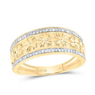10K Yellow Gold Diamond Crome Cross Men's Ring 1/4 Cttw - Splendid Jewellery