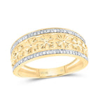 10K Yellow Gold Diamond Crome Cross Men's Ring 1/4 Cttw - Splendid Jewellery